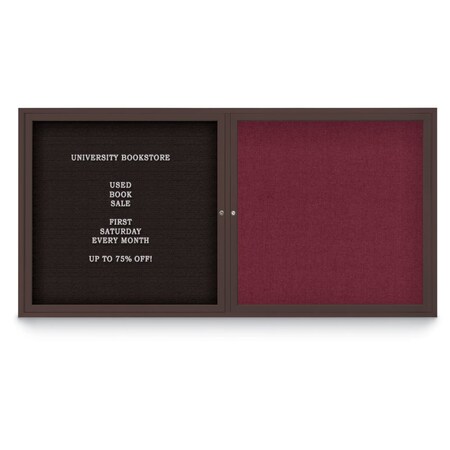 United Visual Products Corkboard, Cork/Bronze, 72"x48" UV434HPLUS-BRONZE-CORK
